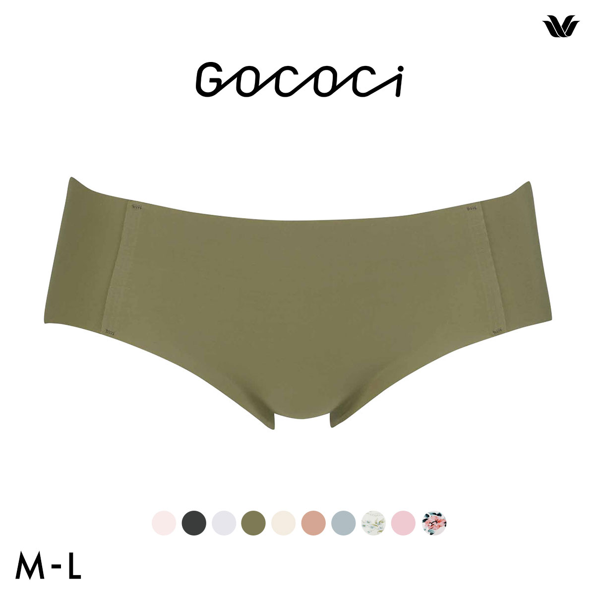 ワコール Wacoal ゴコチ GOCOCi CGG535 ショーツ ビキニ丈 ハイカット ナイロン ヘム ML 単品(OV-オリーブ-M)
