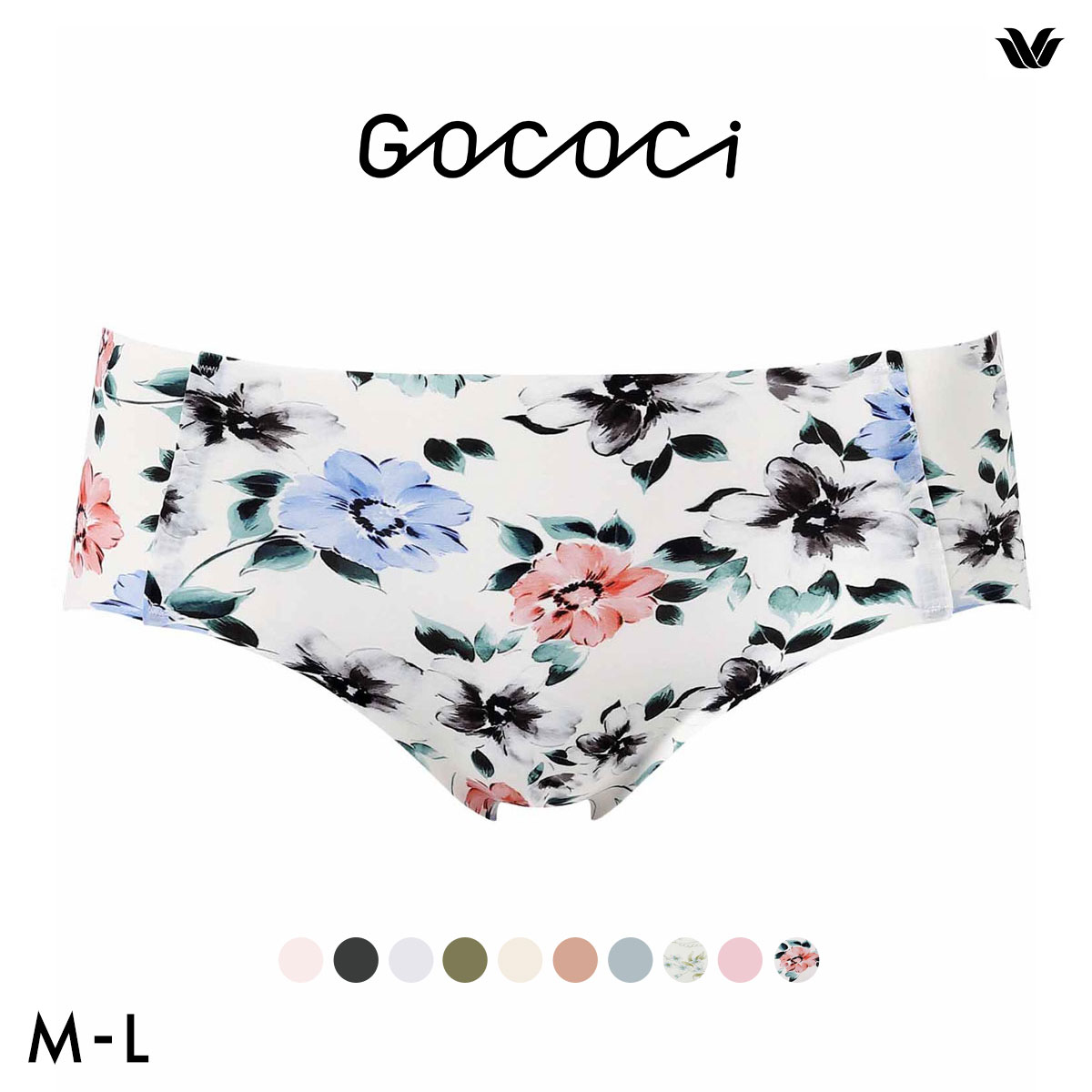 ワコール Wacoal ゴコチ GOCOCi CGG535 ショーツ ビキニ丈 ハイカット ナイロン ヘム ML 単品(WH-ホワイト-M)