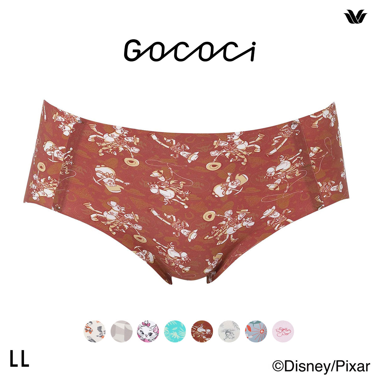 ワコール ゴコチ Disney ナイロンベアスムース ショーツ ノーマル LL CGG537 PGG137 ヘム 無縫製 Wacoal GOCOCi 大きいサイズ(BR-ブラウン-LL)