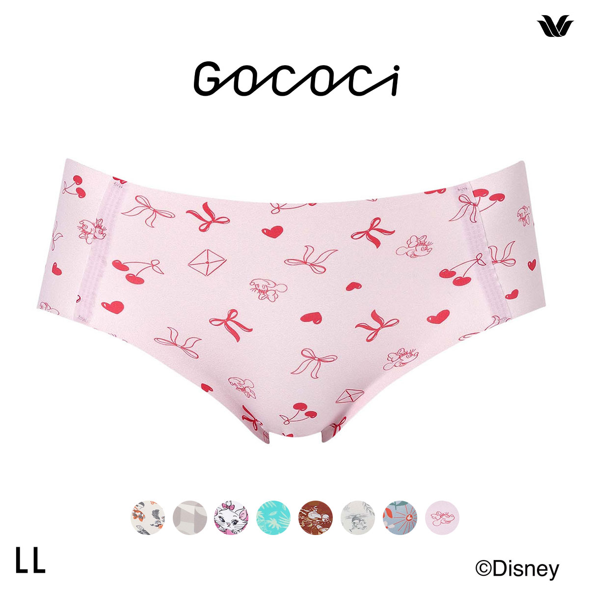 ワコール ゴコチ Disney ナイロンベアスムース ショーツ ノーマル LL CGG537 PGG137 ヘム 無縫製 Wacoal GOCOCi 大きいサイズ(BP-ベビーピンク-LL)