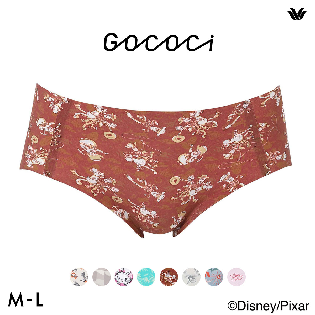 ワコール ゴコチ Disney ナイロンベアスムース ショーツ ノーマル ML CGG537 PGG137 ヘム 無縫製 Wacoal GOCOCi(BR-ブラウン-M)