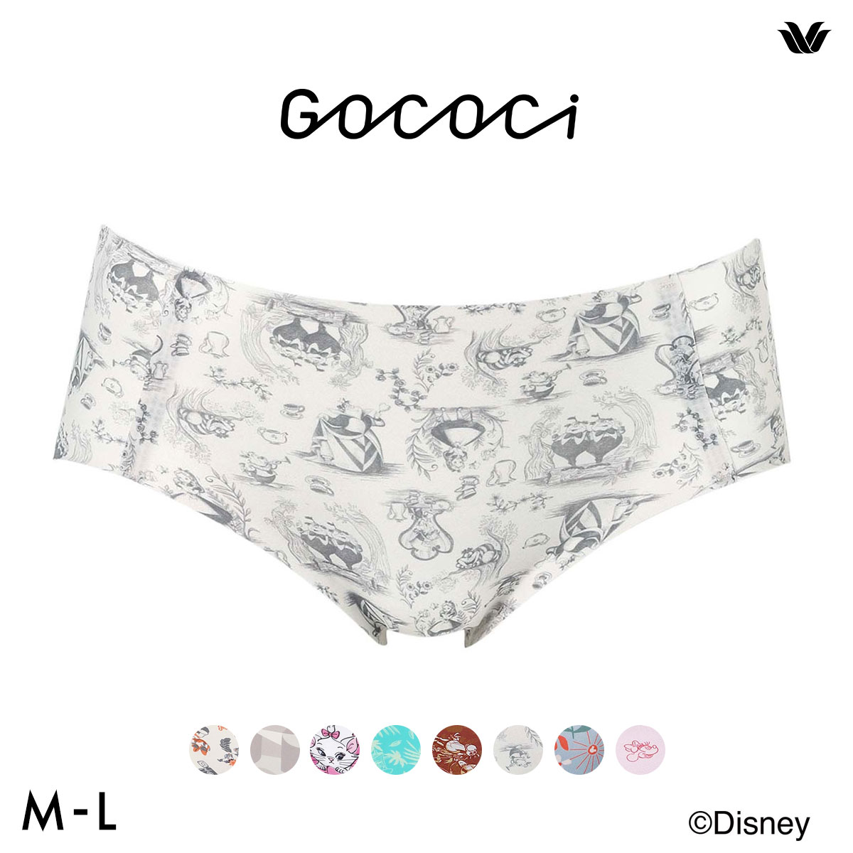 ワコール ゴコチ Disney ナイロンベアスムース ショーツ ノーマル ML CGG537 PGG137 ヘム 無縫製 Wacoal GOCOCi(OW-オフホワイト-M)