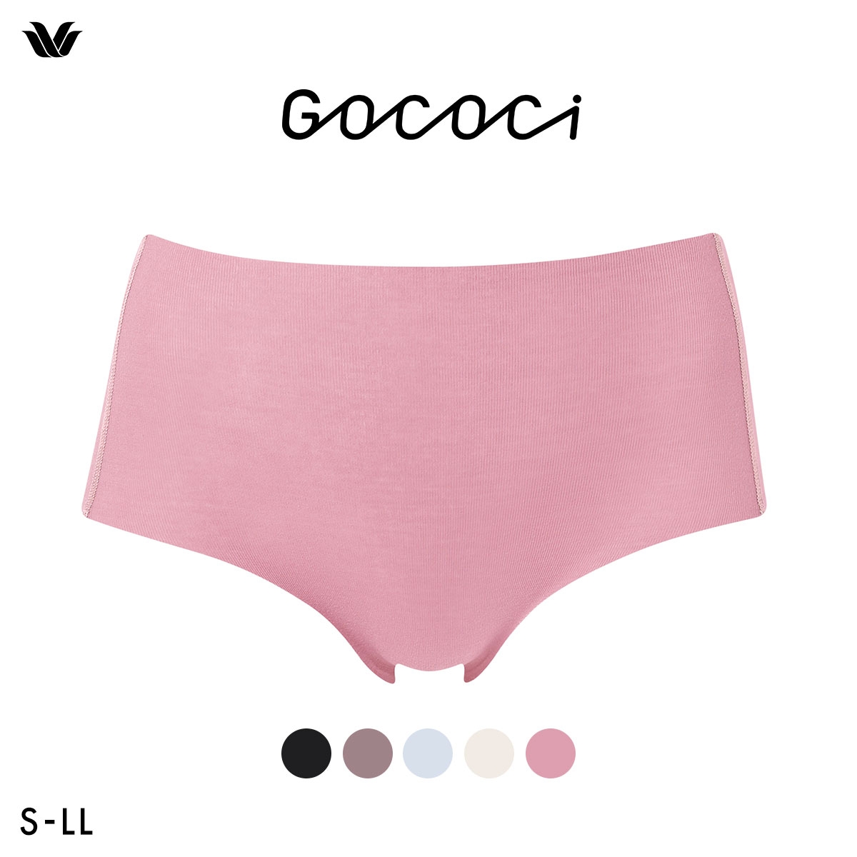 ワコール ゴコチ CGG551 PGG251 綿混 ノーマル ショーツ フリーカッティング ヘム 無縫製 単品(PI-ピンク-S)