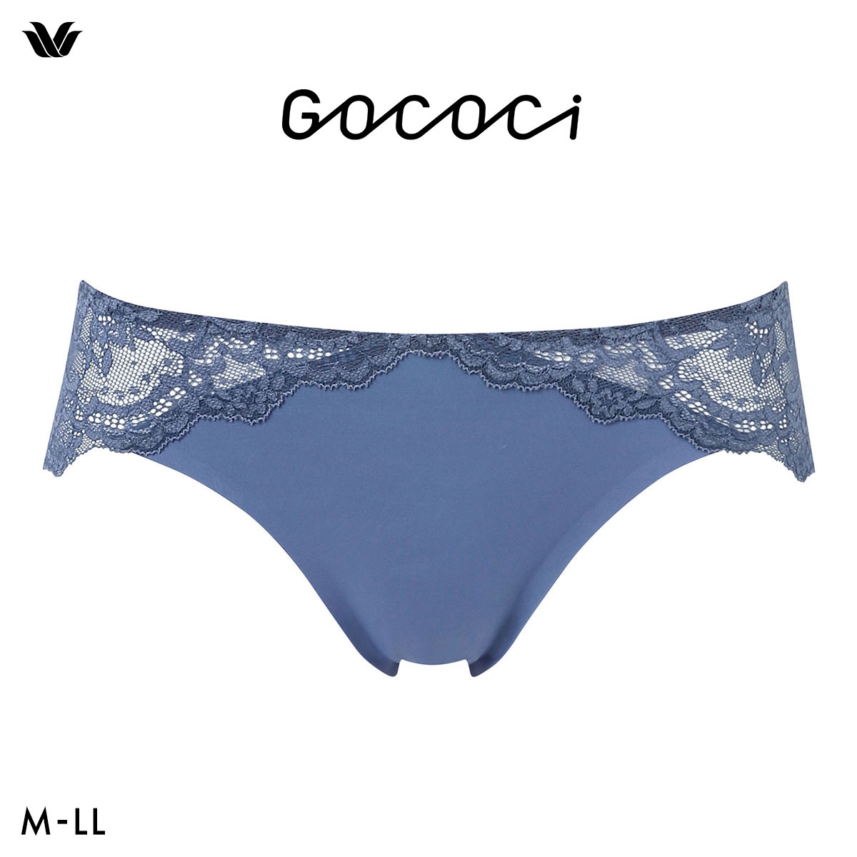 ワコール ゴコチ レーシィ CGG289 PGG289 ショーツ ローライズ ハイレッグ バックレース 単品 Wacoal GOCOCi(DBU-濃ブルー-M)