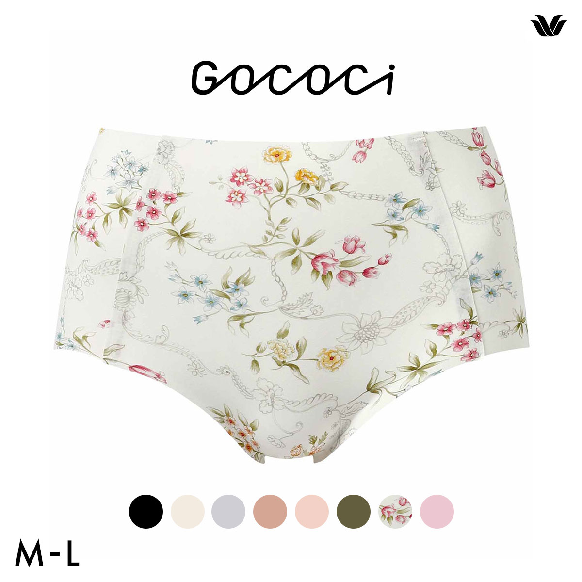 ワコール ゴコチ CGG535 ノーマル ショーツ ヘム フラット ML Wacoal GOCOCi(FLO-花-M)