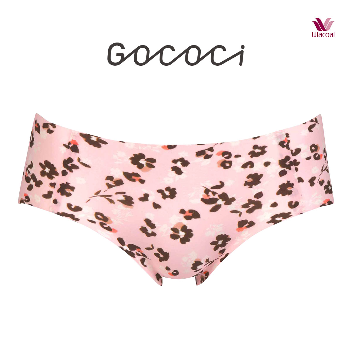 ワコール Wacoal ゴコチ GOCOCi CGG534 PGG335 プリント ノーマル ショーツ ハイカット ヘム 無縫製 ML 単品(PI-ピンク-M)