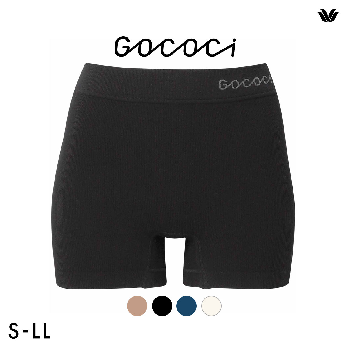 ワコール ゴコチ CGG255 PGG601 リブ ボーイレングス ショーツ 無縫製 SMLLL Wacoal GOCOCi 大きいサイズ ユニセックス UNISEX(BK-ブラック-S-M)