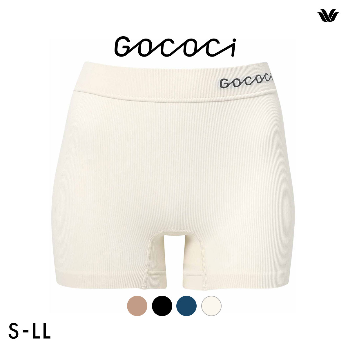 ワコール ゴコチ CGG255 PGG601 リブ ボーイレングス ショーツ 無縫製 SMLLL Wacoal GOCOCi 大きいサイズ ユニセックス UNISEX(IV-アイボリー-S-M)