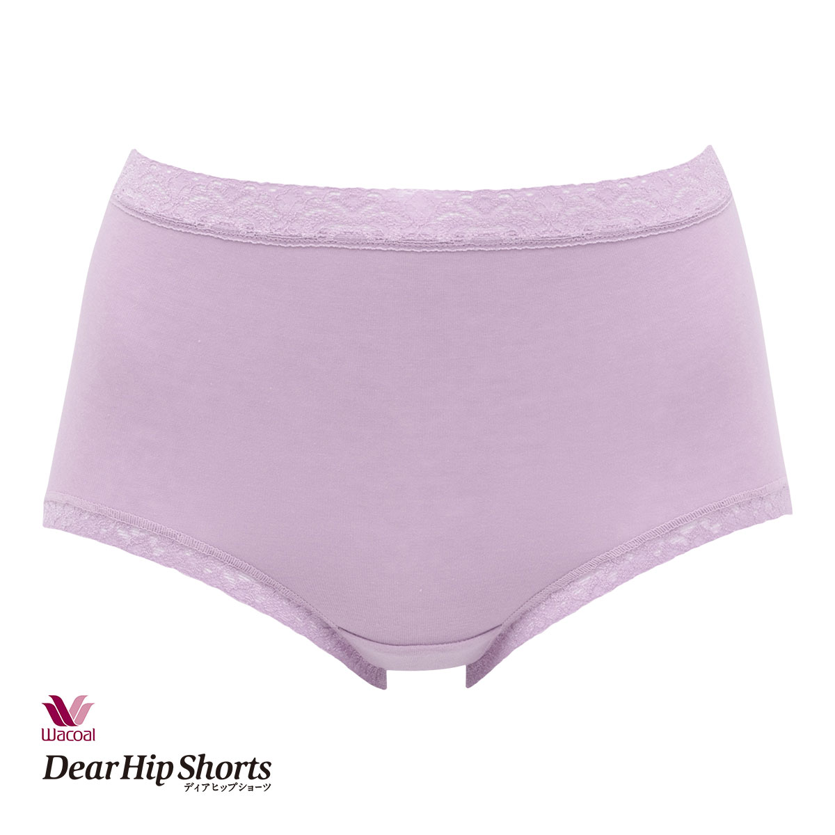 ワコール Wacoal ディアヒップショーツ DearHip Shorts 綿混 スタンダード ノーマルショーツ LL(PGY-ピンクグレー-LL)