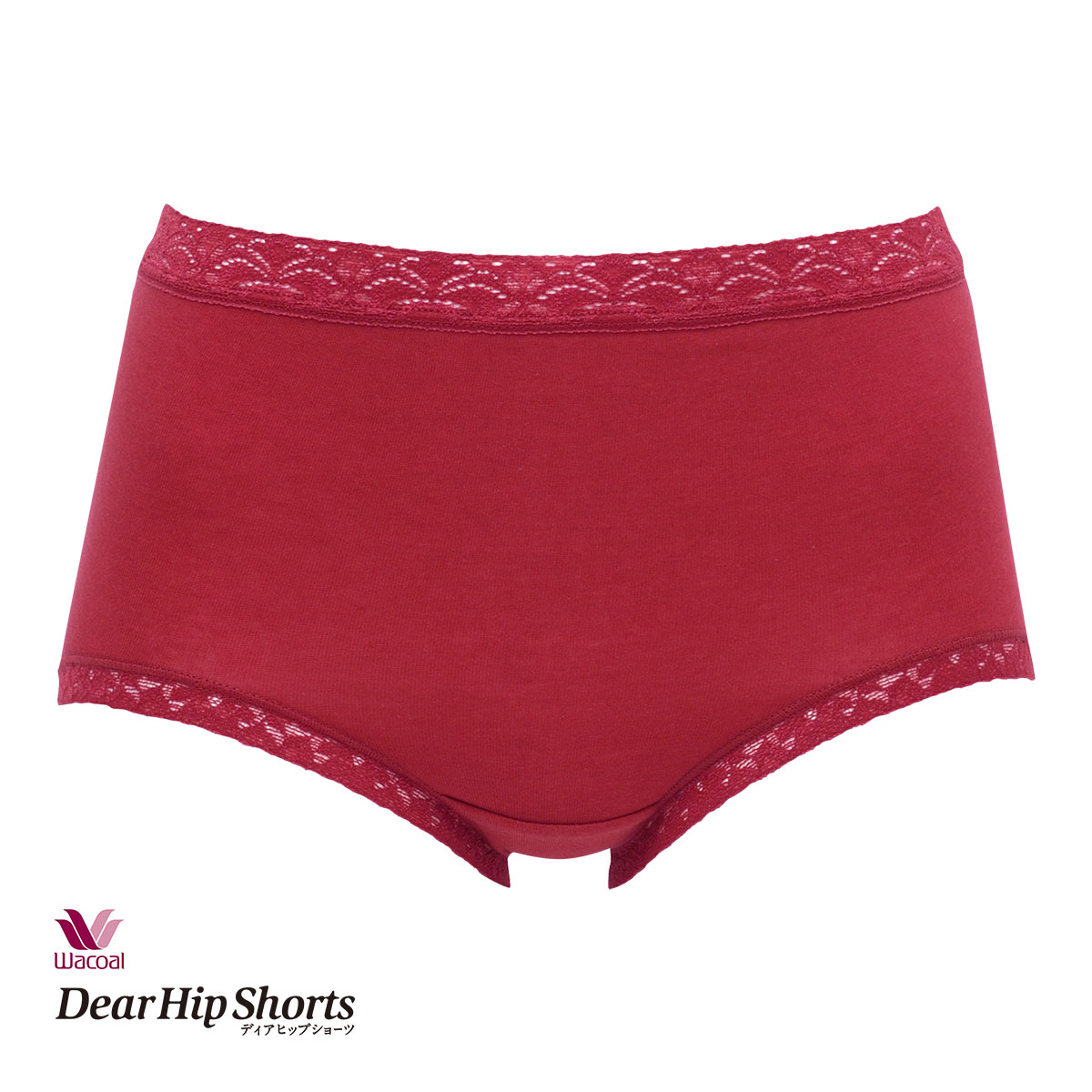ワコール Wacoal ディアヒップショーツ DearHip Shorts 綿混 スタンダード ノーマルショーツ LL(RE-レッド-LL)