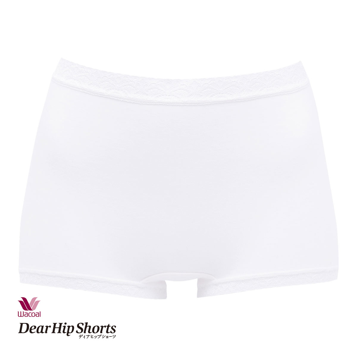 ワコール Wacoal ディアヒップショーツ DearHip Shorts 綿混 スタンダード ボーイレングスショーツ ML(WH-ホワイト-M)