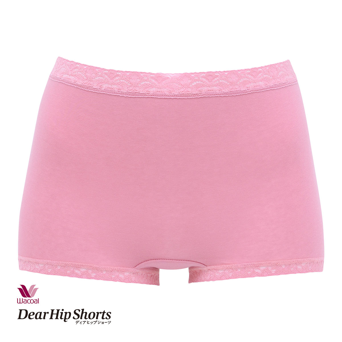 ワコール Wacoal ディアヒップショーツ DearHip Shorts 綿混 スタンダード ボーイレングスショーツ ML(DPI-濃ピンク-M)