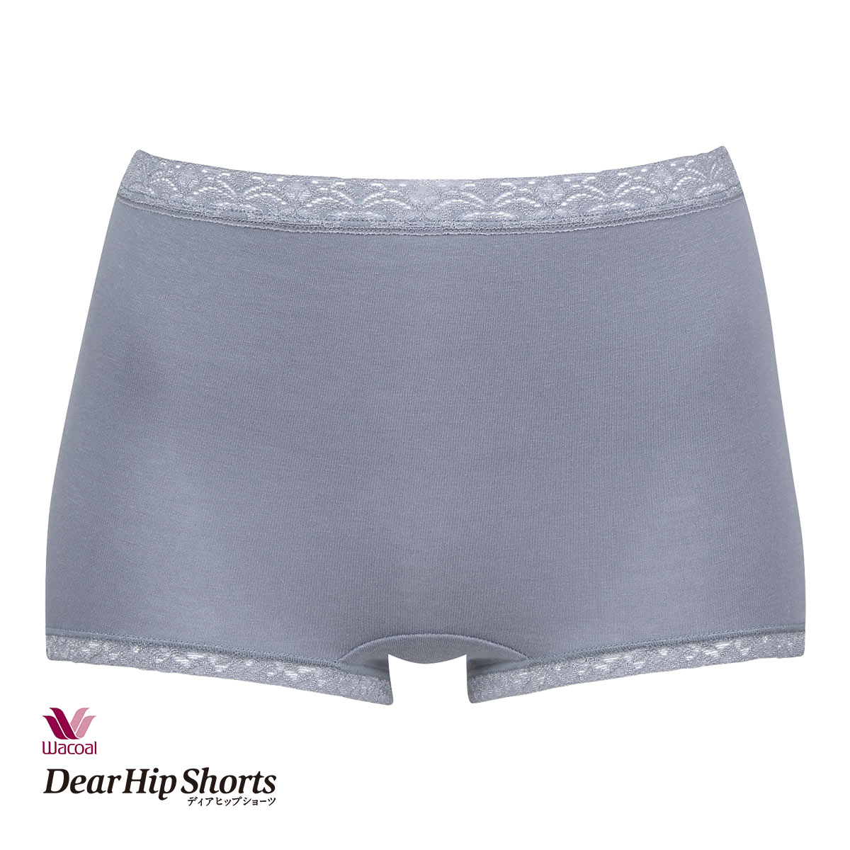 ワコール Wacoal ディアヒップショーツ DearHip Shorts 綿混 スタンダード ボーイレングスショーツ ML(DGY-濃グレー-M)