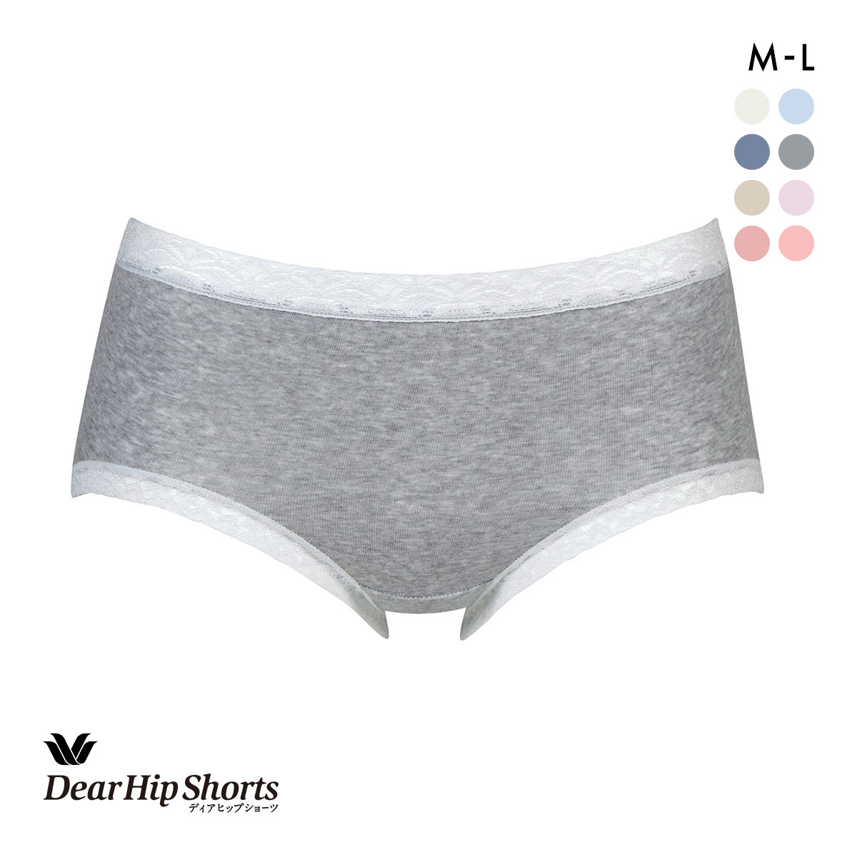 ワコール Wacoal ディアヒップショーツ DearHip Shorts 綿混 ノーマルショーツ(GY-グレー-M)