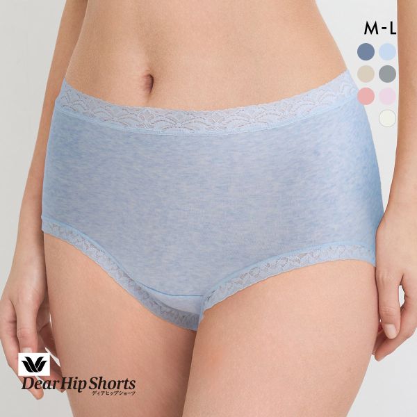 ワコール Wacoal ディアヒップショーツ DearHip Shorts スタンダード ノーマル ショーツ 綿混 深め ML 単品