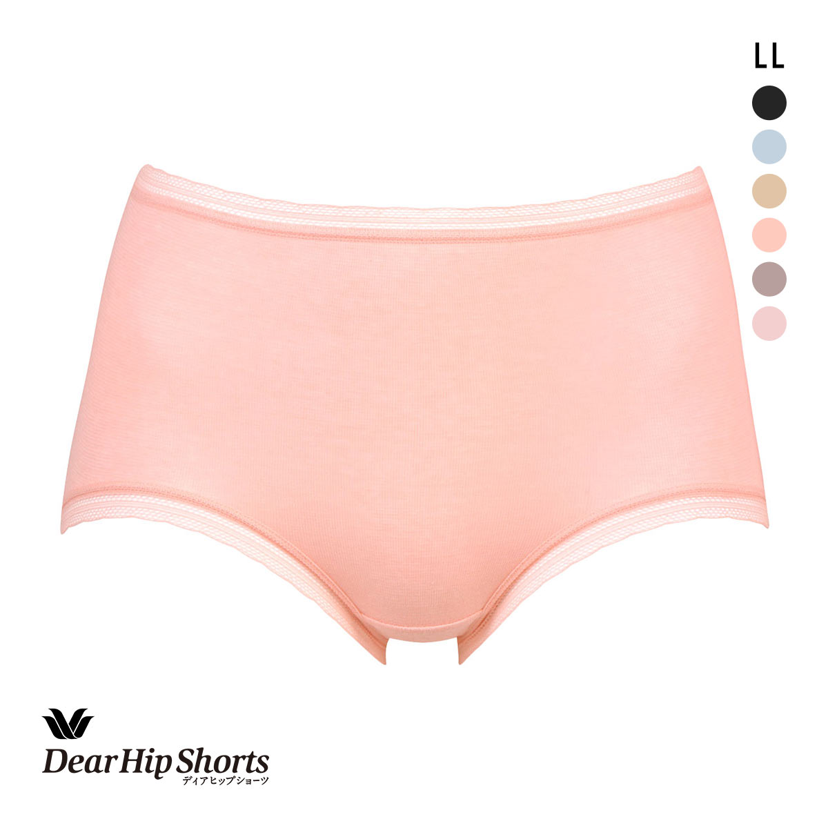 ワコール Wacoal ディアヒップショーツ DearHip Shorts ふかめ 綿混 ショーツ LL 単品(PI-ピンク-LL)