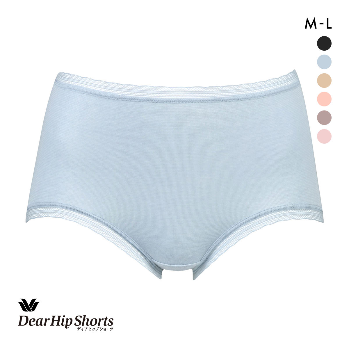 ワコール Wacoal ディアヒップショーツ DearHip Shorts ふかめ 綿混 ショーツ ML 単品(BU-ブルー-M)