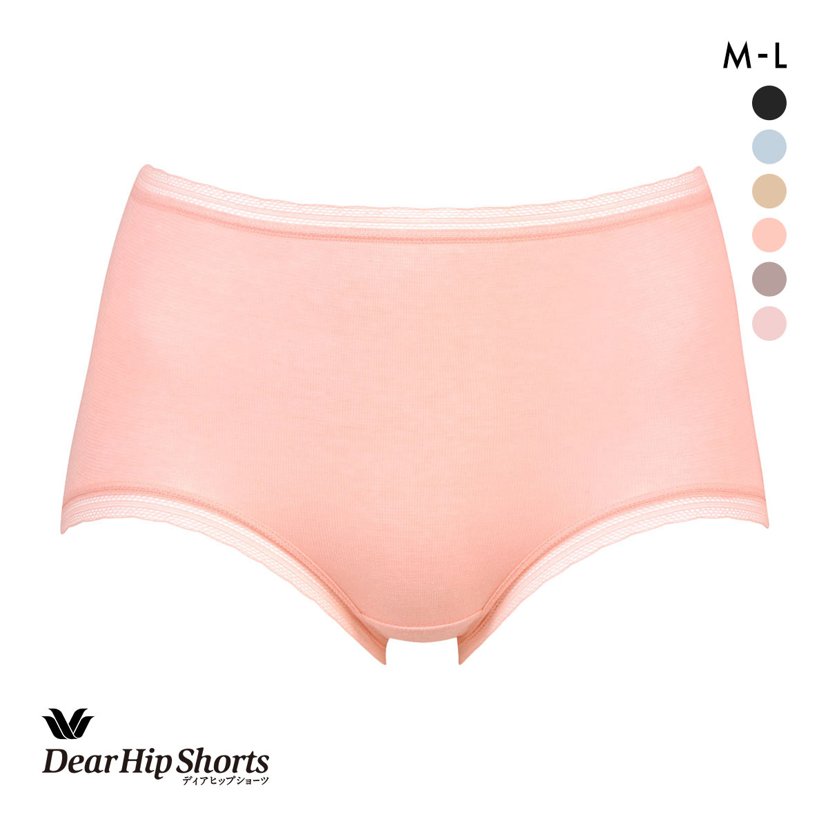 ワコール Wacoal ディアヒップショーツ DearHip Shorts ふかめ 綿混 ショーツ ML 単品(PI-ピンク-M)