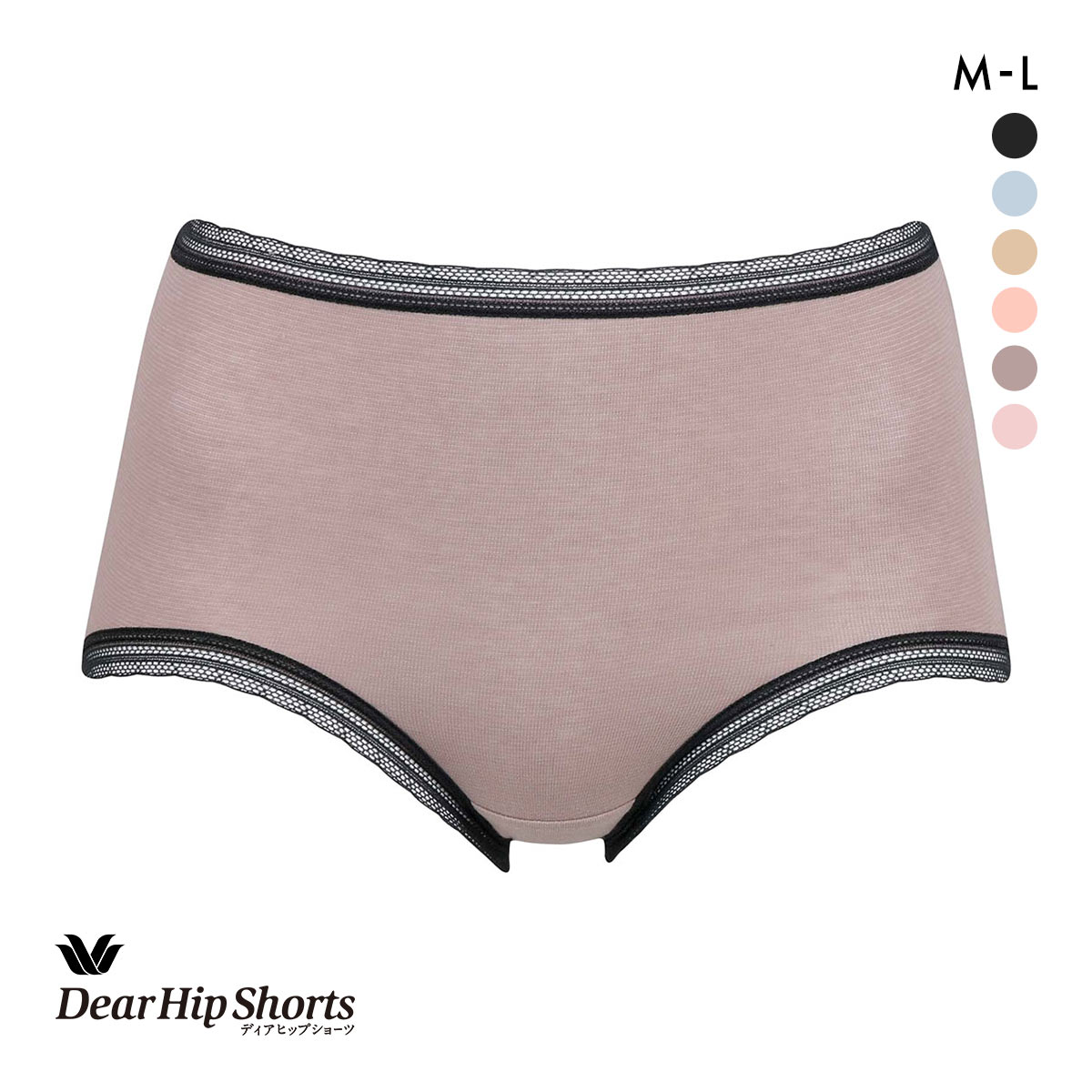 ワコール Wacoal ディアヒップショーツ DearHip Shorts ふかめ 綿混 ショーツ ML 単品(PGY-ピンクグレー-M)