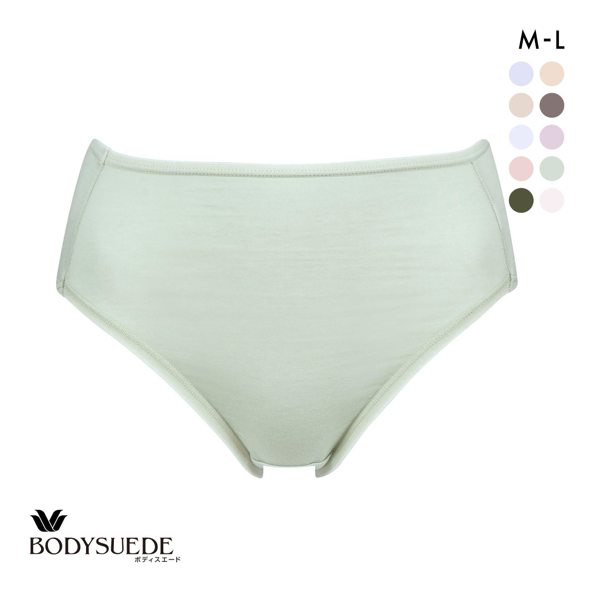 ワコール Wacoal ボディスエード BODYSUEDE スタンダード ハイレッグ ショーツ ML 綿混 深め ハイウエスト 単品(OV-オリーブ-M)