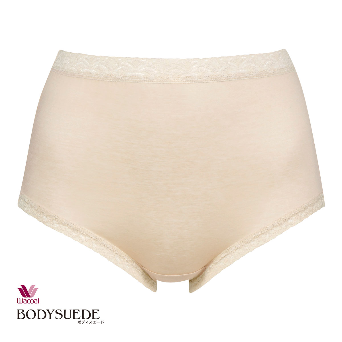 ワコール Wacoal ボディスエード BODYSUEDE ハイカット スタンダード ショーツ LL 綿100 深め ハイウエスト 大きいサイズ 単品(BE-ベージュ-LL)