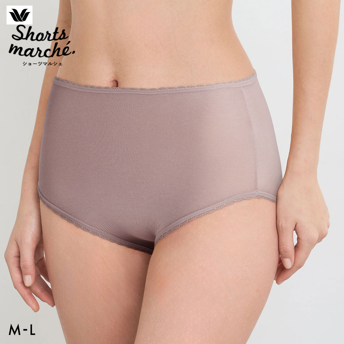 ワコール ショーツマルシェ 綿混 コンフォートフィットショーツ ふかめ ML Wacoal Shorts marche(LBR-薄ブラウン-M)