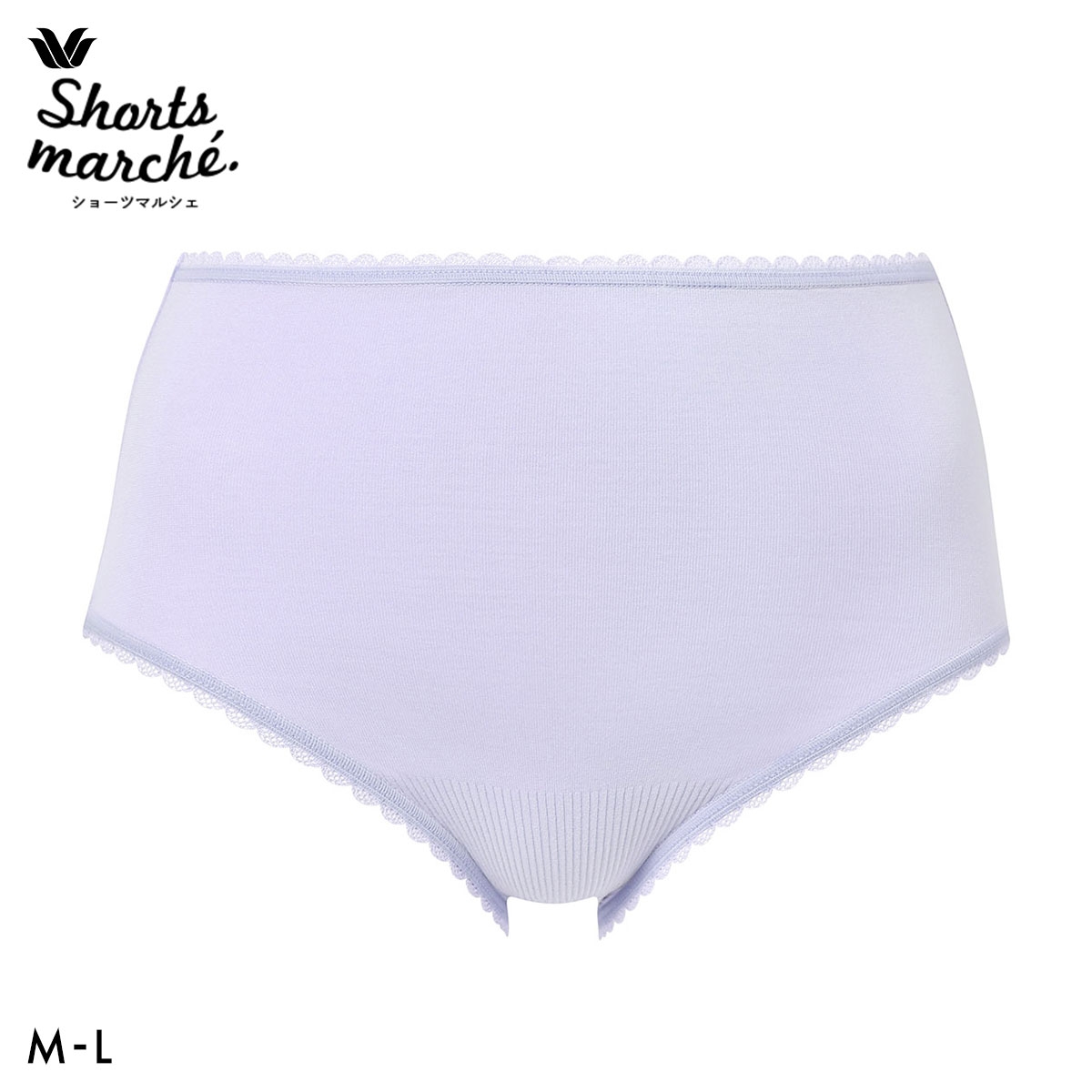 ワコール ショーツマルシェ 綿混 コンフォートフィットショーツ ふかめ ML Wacoal Shorts marche(LBU-薄ブルー-M)