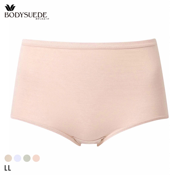 ワコール Wacoal ボディスエード BODYSUEDE スタンダード ノーマル ショーツ LL 綿混 深め ハイウエスト 単品