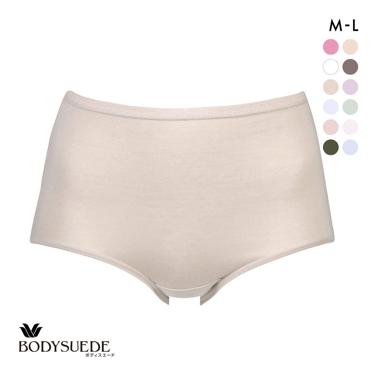 ワコール Wacoal ボディスエード BODYSUEDE スタンダード ノーマル ショーツ ML 綿混 深め ハイウエスト 単品(GG-グレージュ-M)