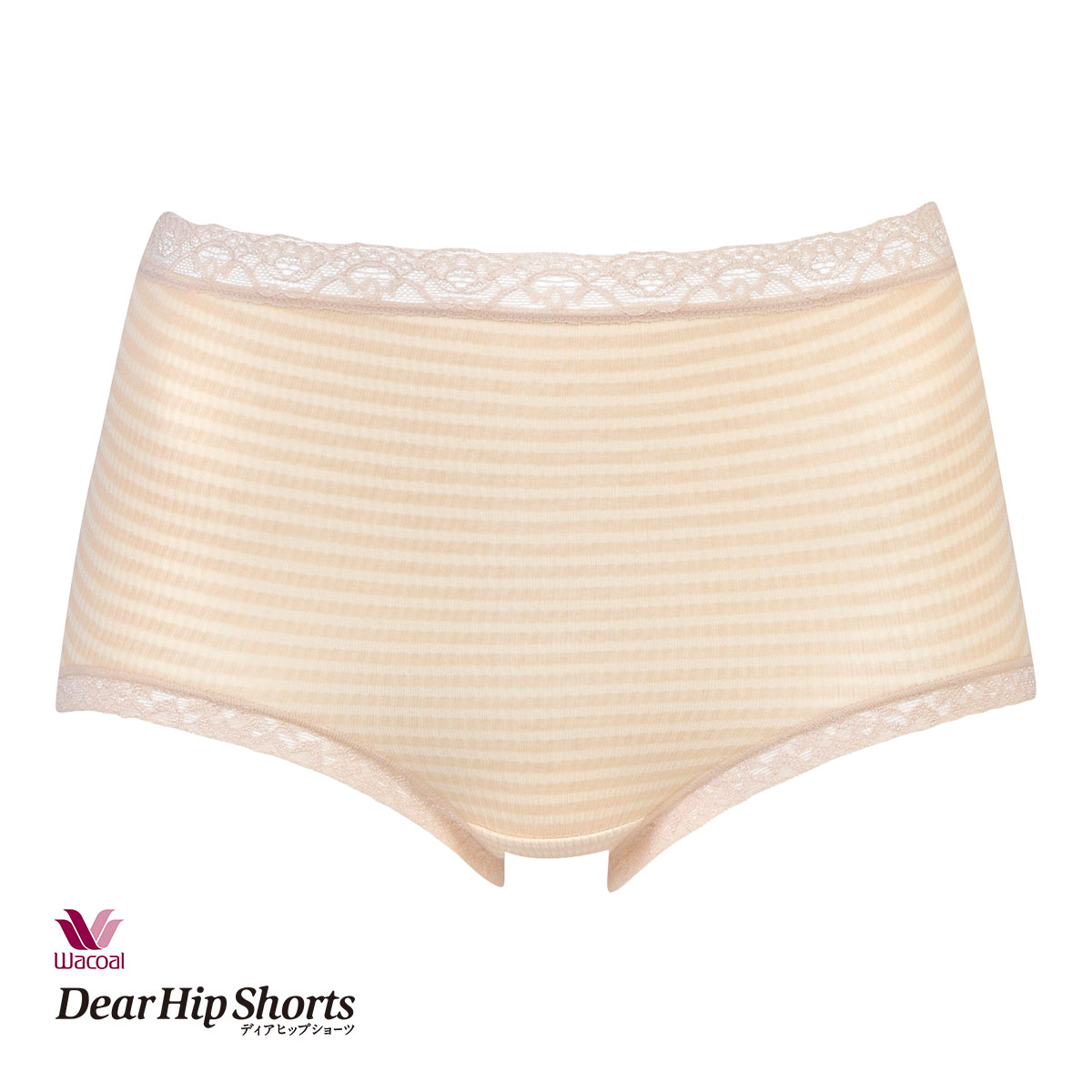 ワコール Wacoal ディアヒップショーツ DearHip Shorts スタンダード ショーツ 深ばき 綿混 吸汗速乾 M L 単品(BE-ベージュ-M)