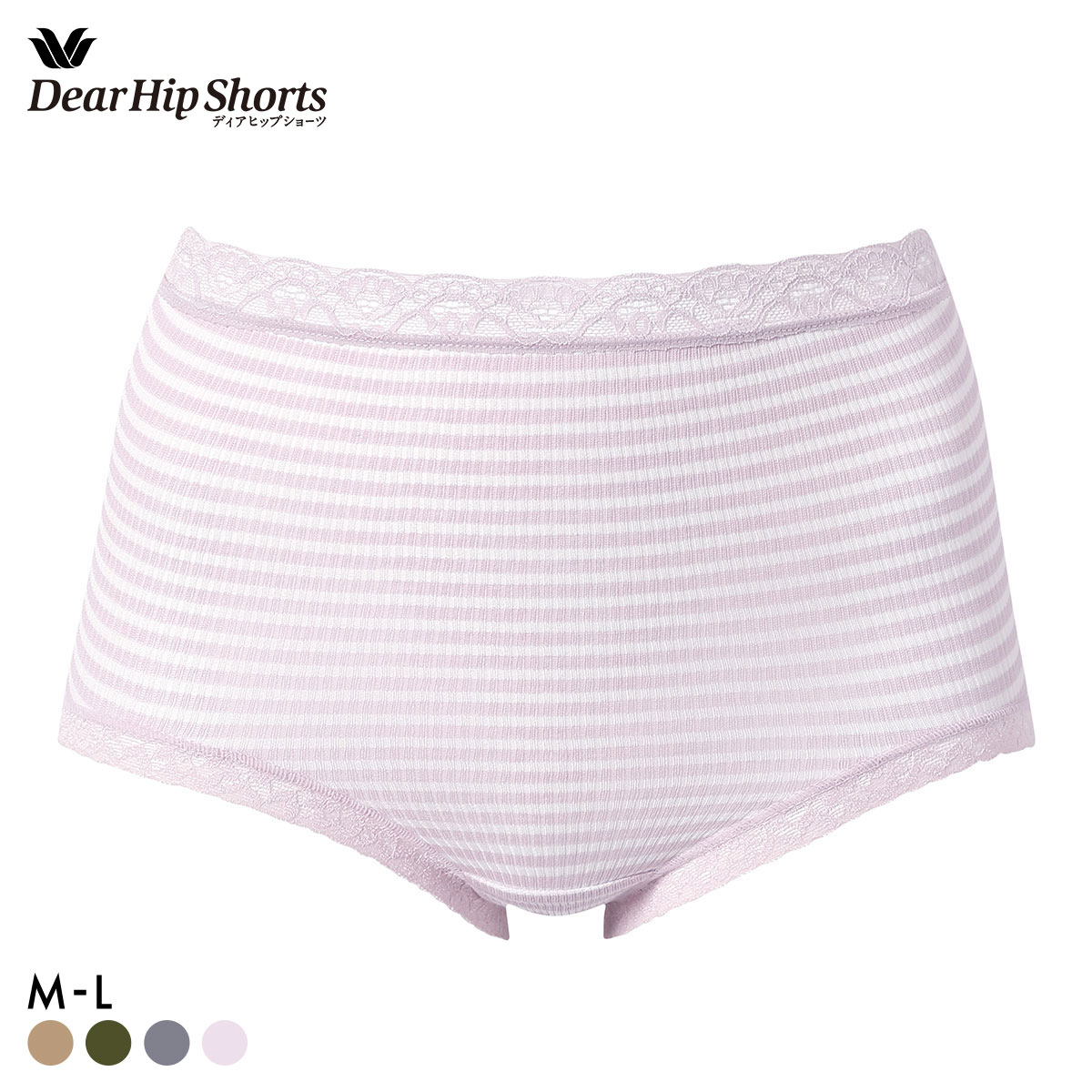 ワコール ディアヒップショーツ スタンダード ショーツ 深ばき 綿混 M L 単品 Wacoal DearHip Shorts(PI-ピンク-M)