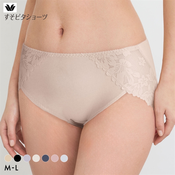 ワコール すそピタショーツ 裾レースタイプ ノーマル ショーツ ML 綿混 Wacoal
