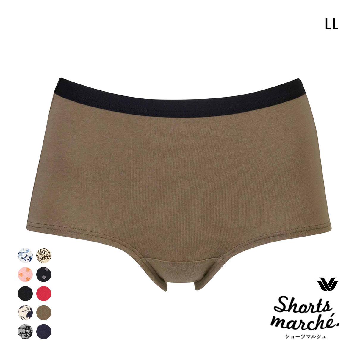 ワコール ショーツマルシェ 綿混 ボーイレングスショーツ LL Wacoal Shorts marche(OV-オリーブ-LL)