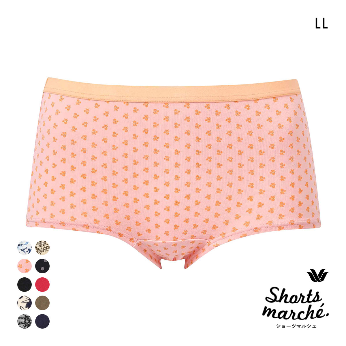 ワコール ショーツマルシェ 綿混 ボーイレングスショーツ LL Wacoal Shorts marche(SP-サーモンピンク-LL)