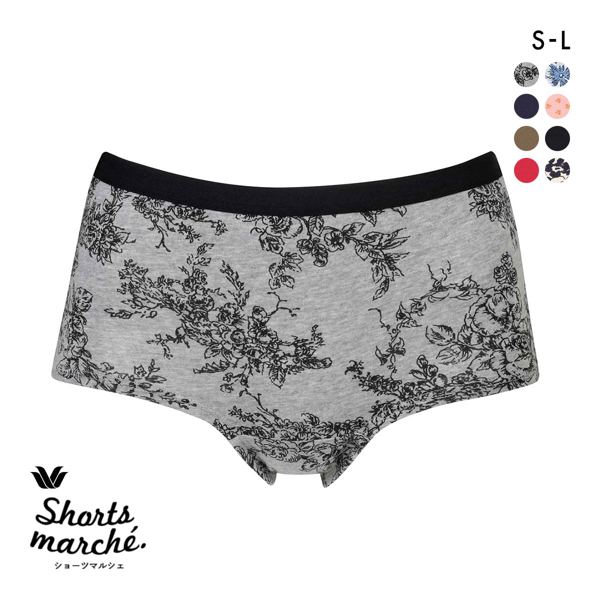 ワコール ショーツマルシェ 綿混 ボーイレングスショーツ SML Wacoal Shorts marche(GY-グレー-S)