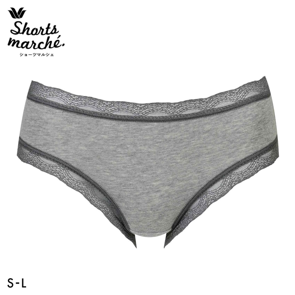 ワコール Wacoal ショーツマルシェ Shorts marche 綿混 無地＆プリント ショーツ SML あさめ丈 単品