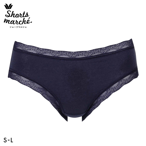 ワコール Wacoal ショーツマルシェ Shorts marche 綿混 無地＆プリント ショーツ SML あさめ丈 単品