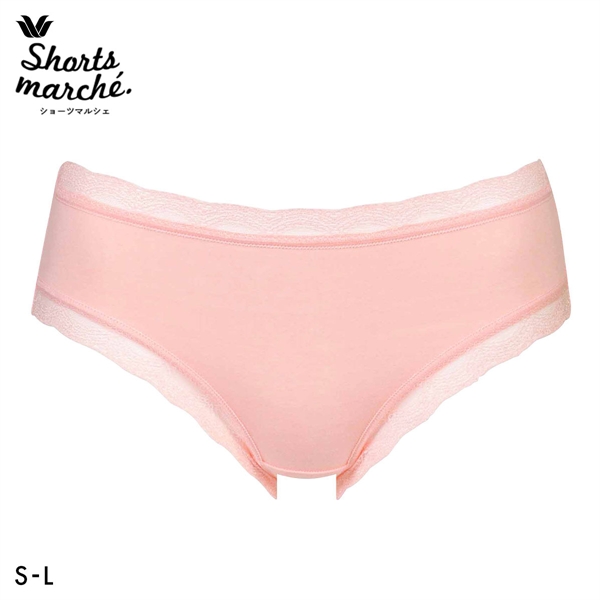 ワコール Wacoal ショーツマルシェ Shorts marche 綿混 無地＆プリント ショーツ SML あさめ丈 単品