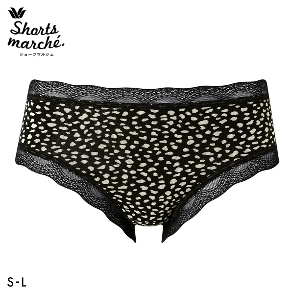 ワコール Wacoal ショーツマルシェ Shorts marche 綿混 無地＆プリント ショーツ SML あさめ丈 単品