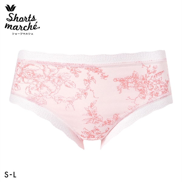 ワコール Wacoal ショーツマルシェ Shorts marche 綿混 無地＆プリント ショーツ SML あさめ丈 単品