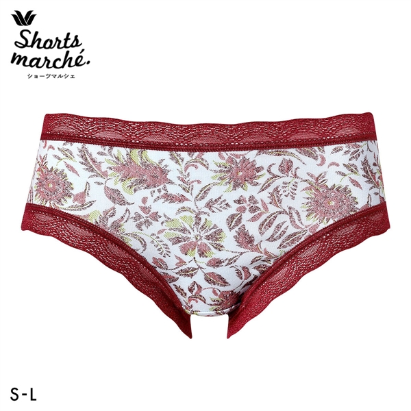 ワコール Wacoal ショーツマルシェ Shorts marche 綿混 無地＆プリント ショーツ SML あさめ丈 単品