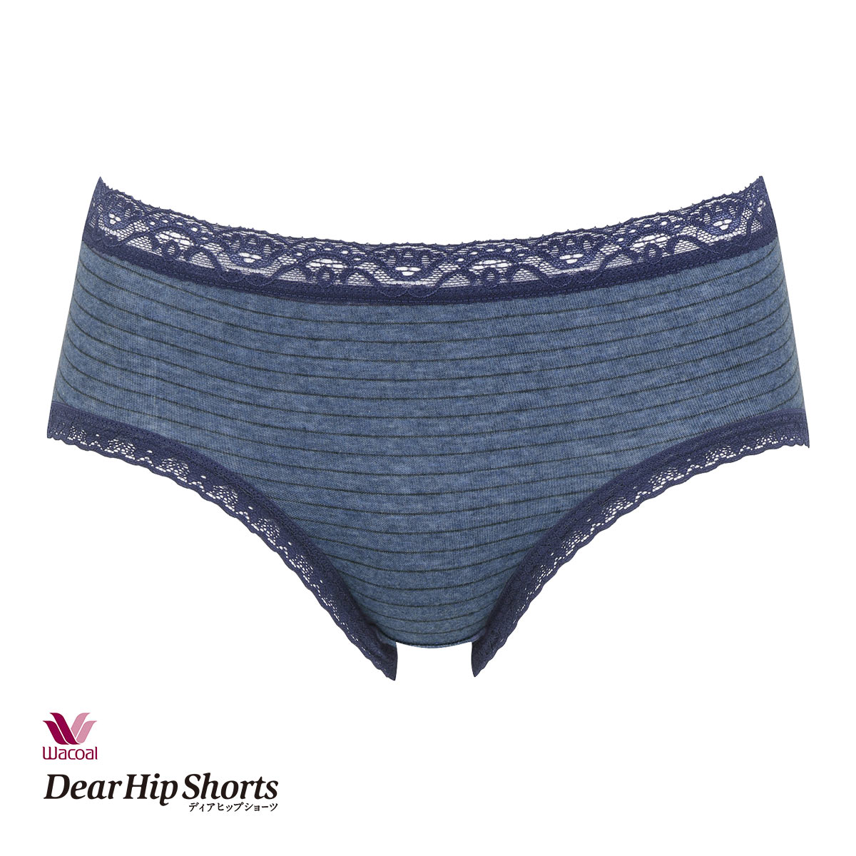 ワコール Wacoal ディアヒップショーツ DearHip Shorts 綿混 ノーマルショーツ ML 浅め 単品(NV-ネイビー-M)