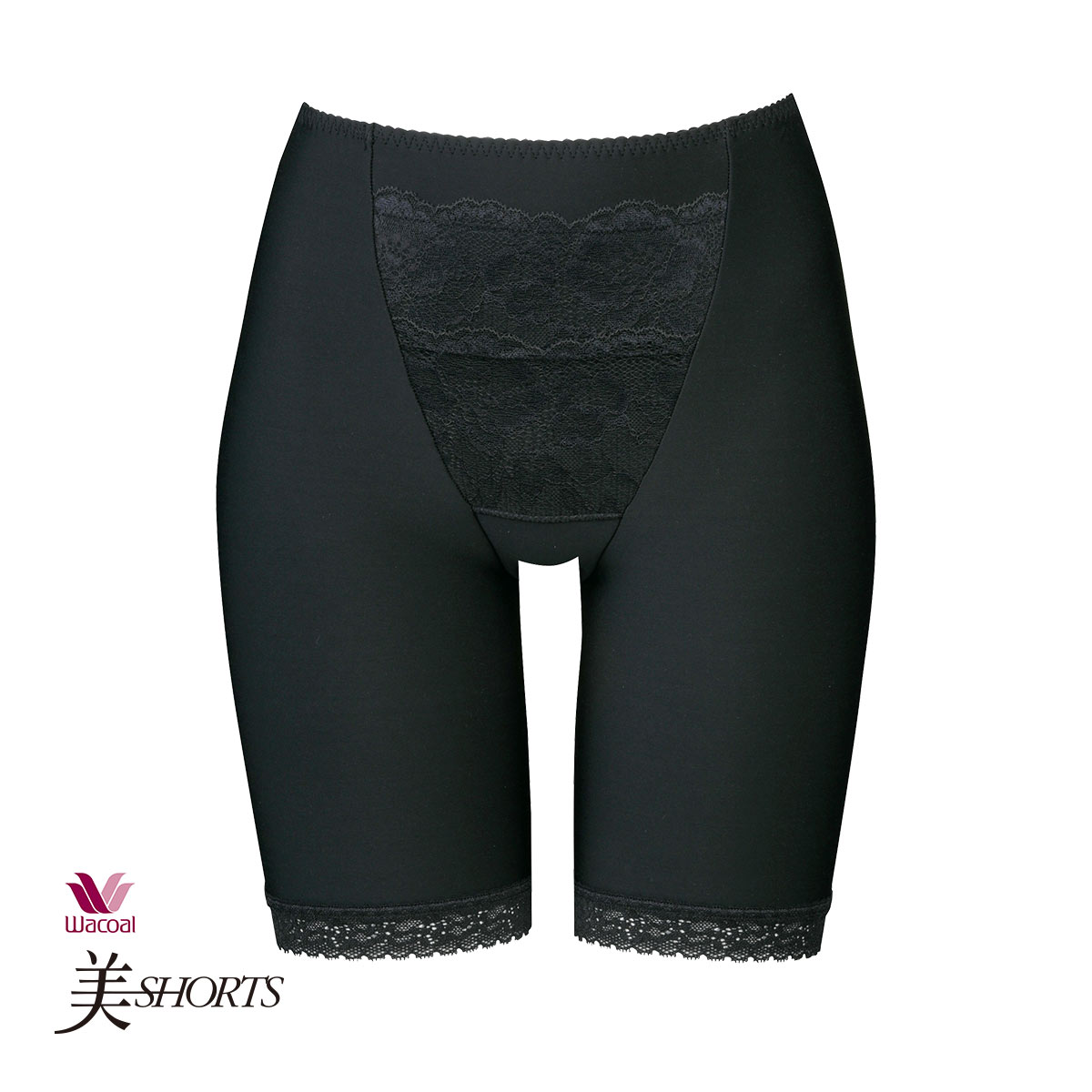 ワコール Wacoal 美SHORTS PPG620 裏起毛 おなか押さえ機能付 ショーツ 深め ハイウエスト ロング LL 単品(BK-ブラック-LL)