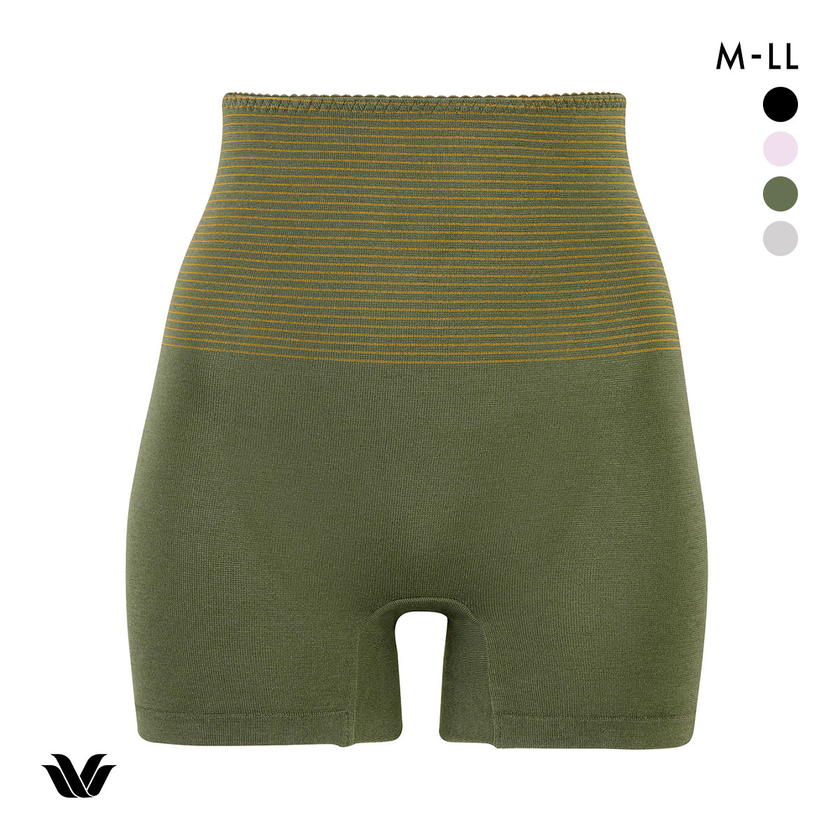 ワコール 腹巻き付きパンツ ボーイレングスショーツ ショーツ あったか Wacoal(OV-オリーブ-M-L)