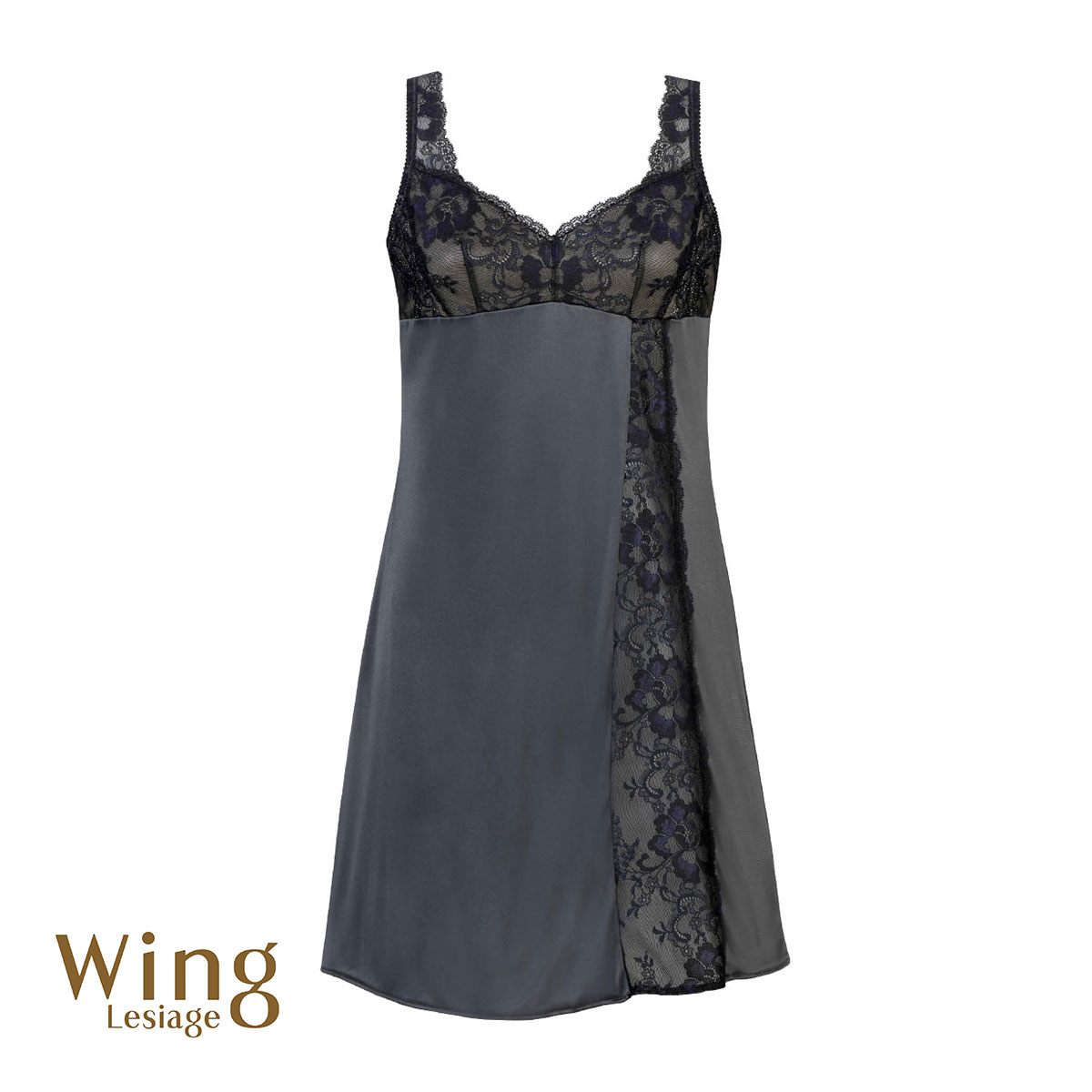 ウイング レシアージュ スリップ ランジェリー Wing Lesiage 6000G(CGY-チャコールグレー-80-85)
