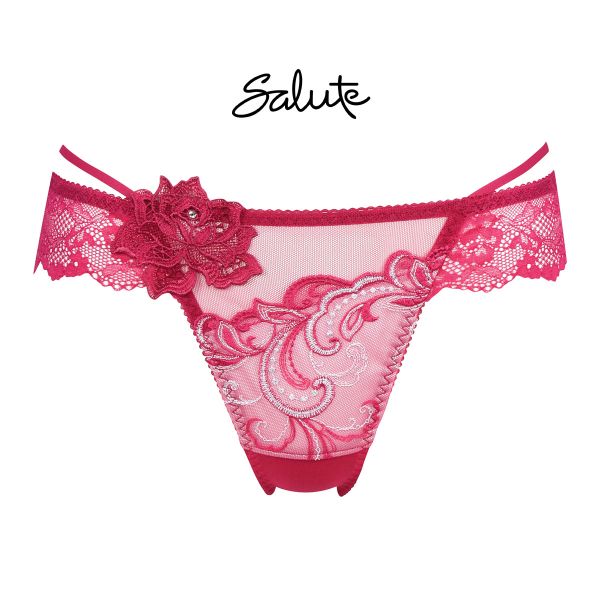 ワコール Wacoal サルート Salute 07G PTJ207 Tバックショーツ M 単品 ブラジリアン バックレース 24SS ブルーム