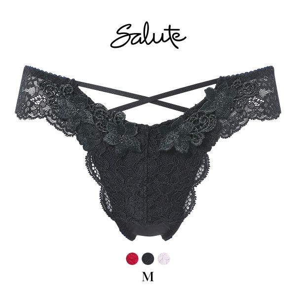 ワコール サルート 27グループ 27G Tバックショーツ ブラジリアン バックレース M Wacoal Salute PTJ227 25AWブルーム