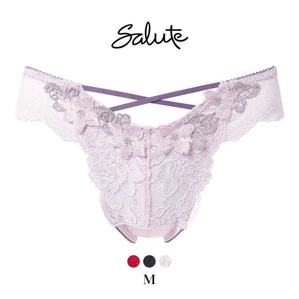 ワコール サルート 27グループ 27G Tバックショーツ ブラジリアン バックレース M Wacoal Salute PTJ227 25AWブルーム