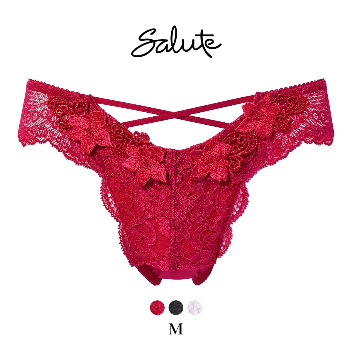 ワコール サルート 27グループ 27G Tバックショーツ ブラジリアン バックレース M Wacoal Salute PTJ227 25AWブルーム