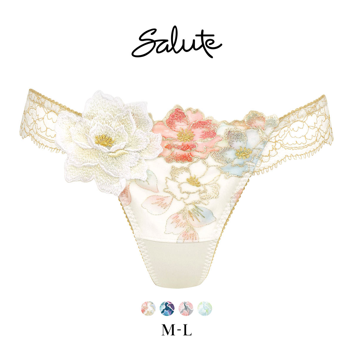 ワコール Wacoal サルート Salute 24SS 03G PTJ403 Tバックショーツ ML 単品 フェア(IV-アイボリー-M)